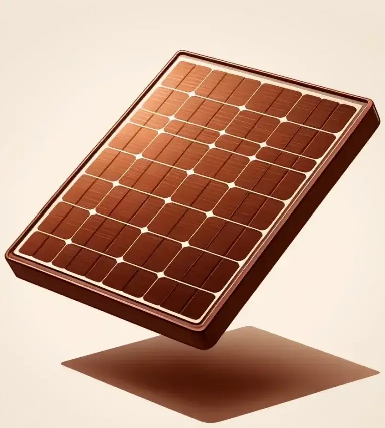 Blog 5 DALL·E 2024 06 02 20.31.23 A detailed illustration of a brown solar panel set against a neutral background to highlight the panels features. The solar panel should have a rich e1717354413587 - Helios Energetica